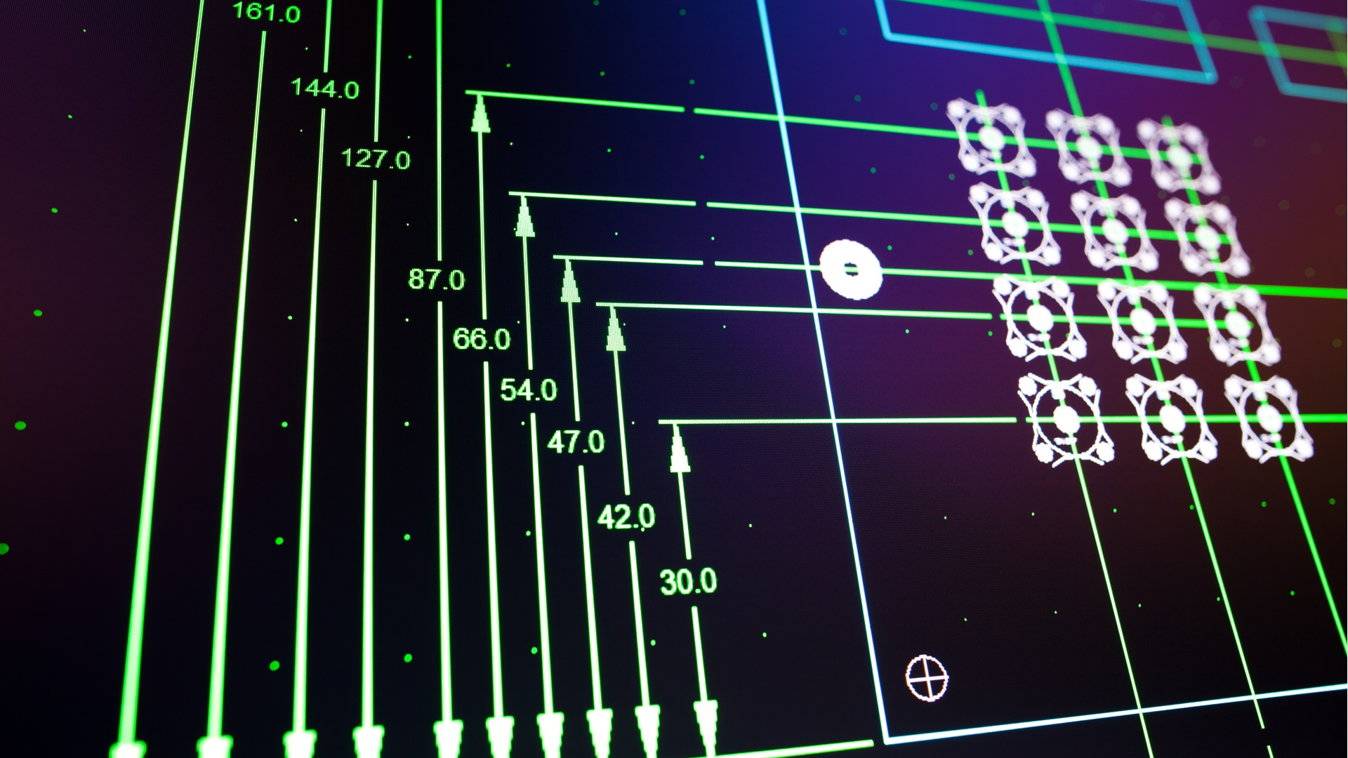 PCB electric circuit on the PC screen