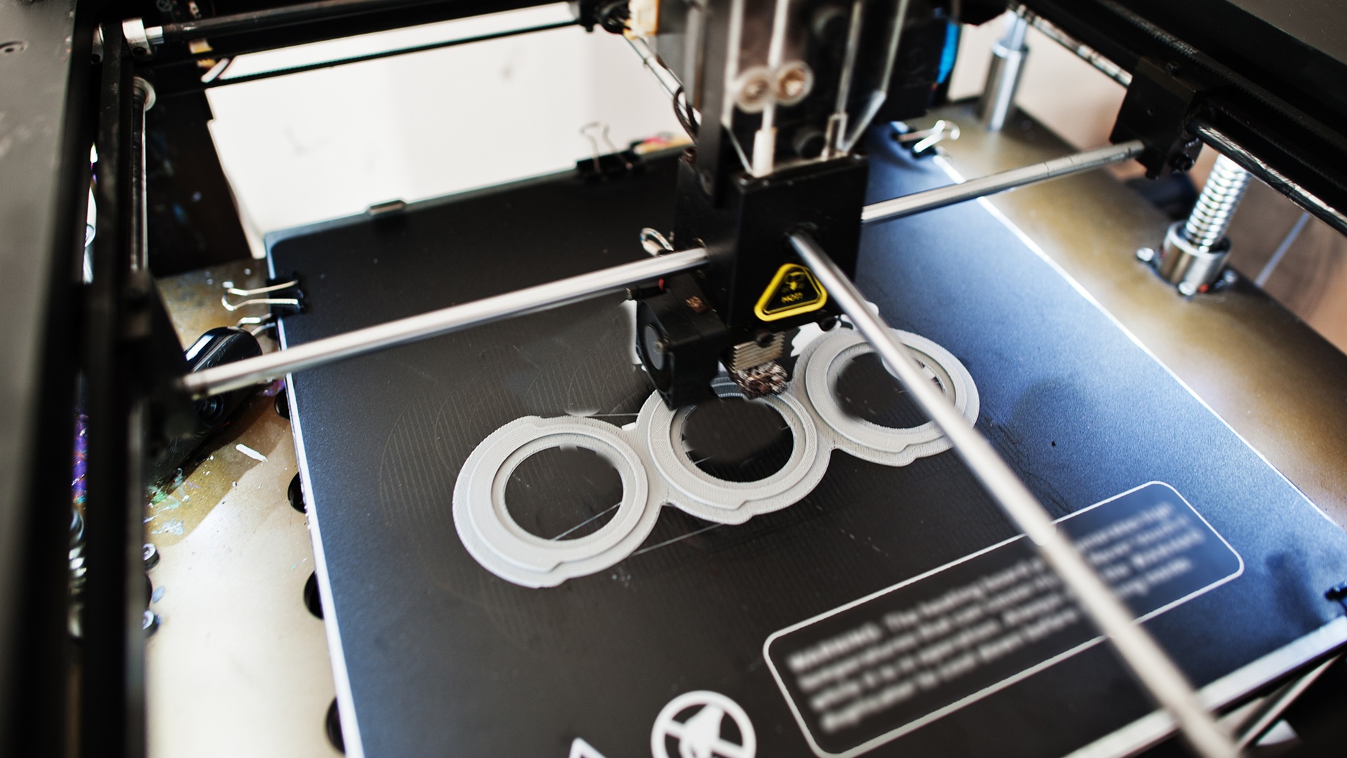 The 3D printing machine operation at work.